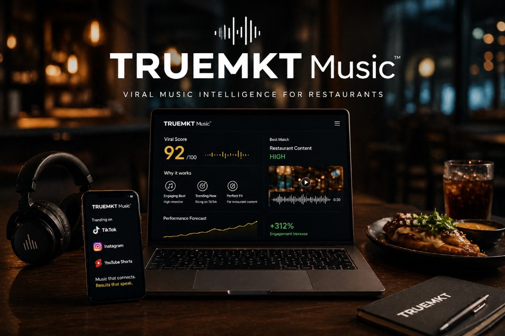 TRUEMKT Music dashboard for restaurants